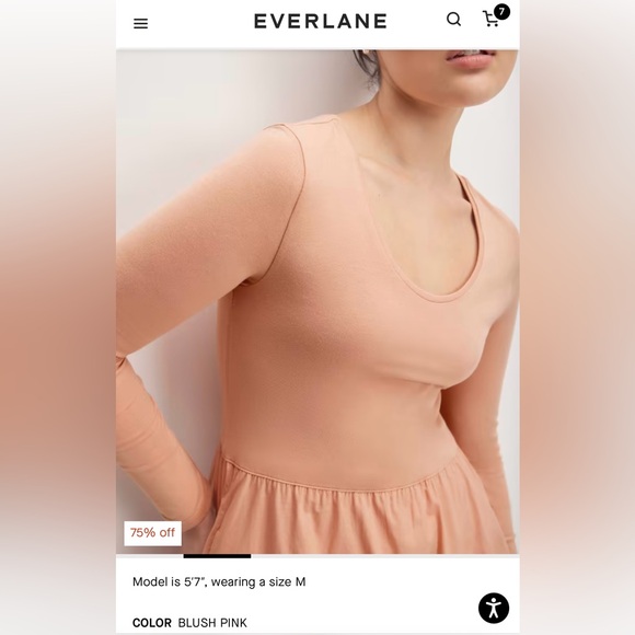 NWT Everlane Long Sleeve Riviera Dress - Picture 5 of 6